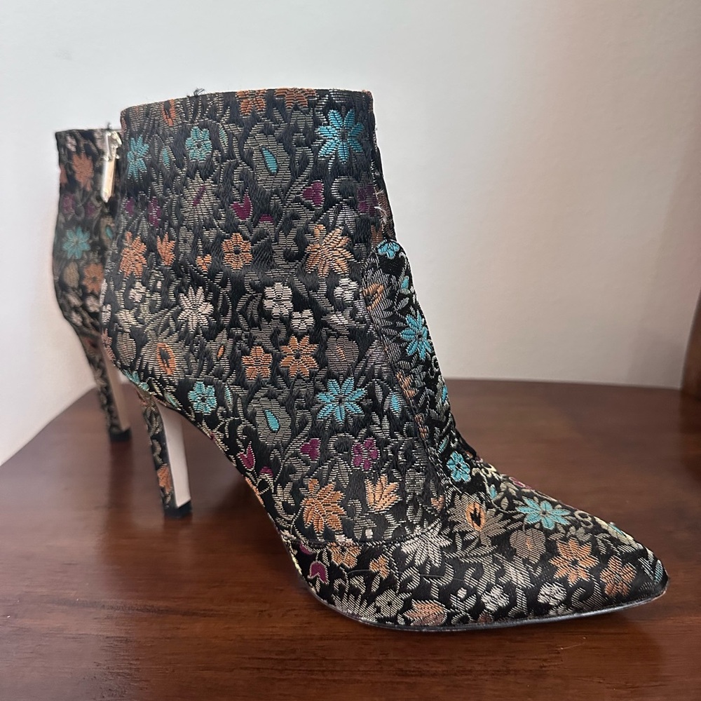 Sam Edelman Floral Embroidered Ankle Boots